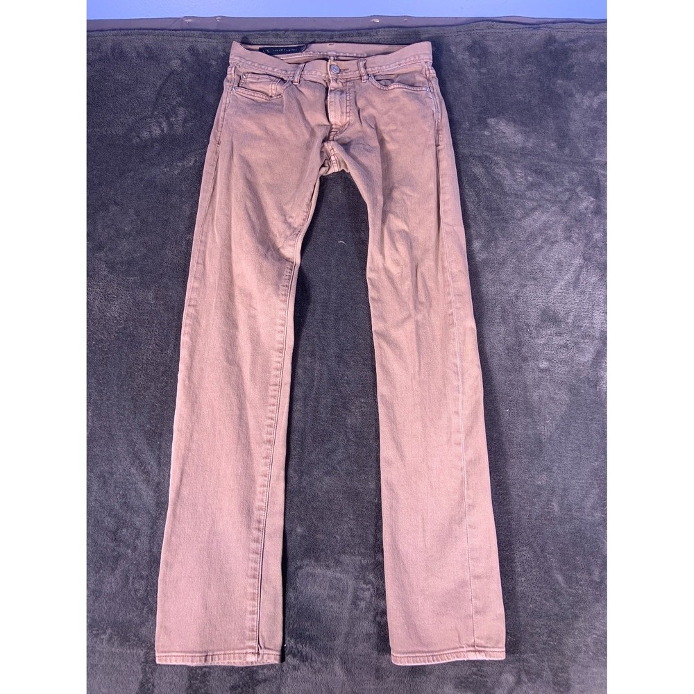 Armani Exchange AX Men Skinny Jeans Tan Denim Size 29 Solid Casual